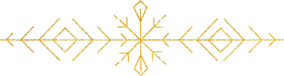 Art Deco Minimal Gold Foil Christmas Snowflake Middle Piece Border